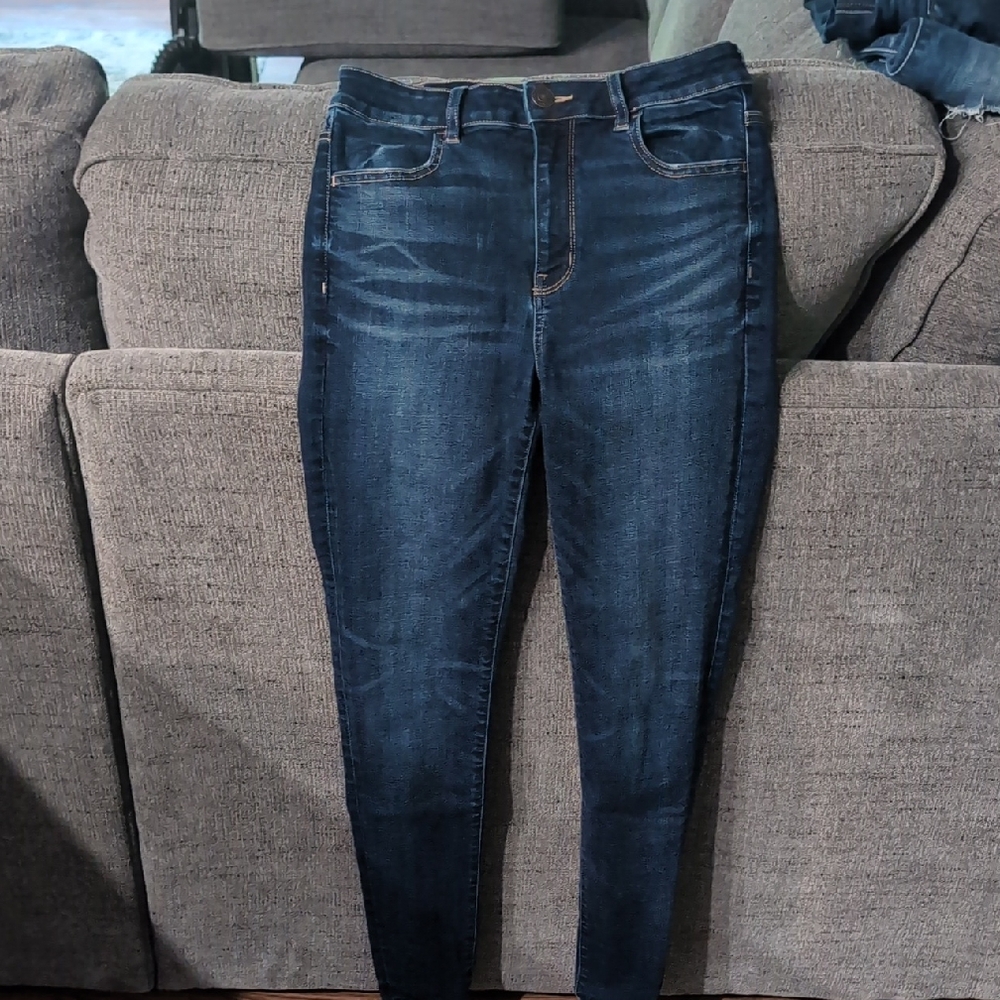 American Eagle Outfitters Dark Blue Skinny Jeans Size 8 Long